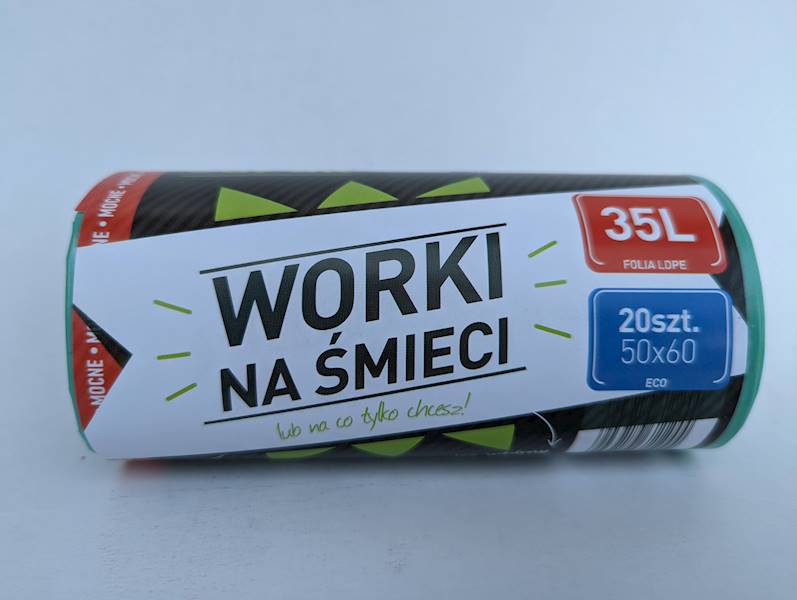 WORKI NA ŚMIECI 35L 50X60 ZIELONE R=20szt