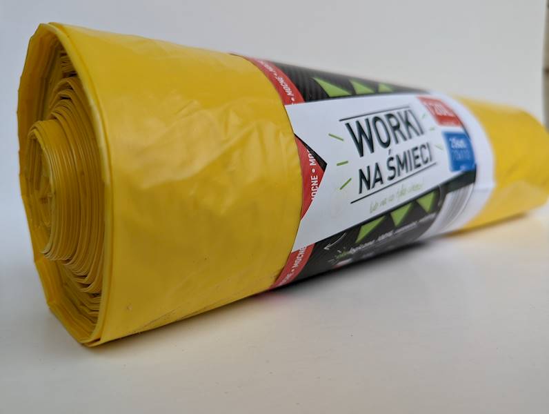 WORKI NA ŚMIECI 120L 70/110 ŻÓŁTE Rolka=25szt
