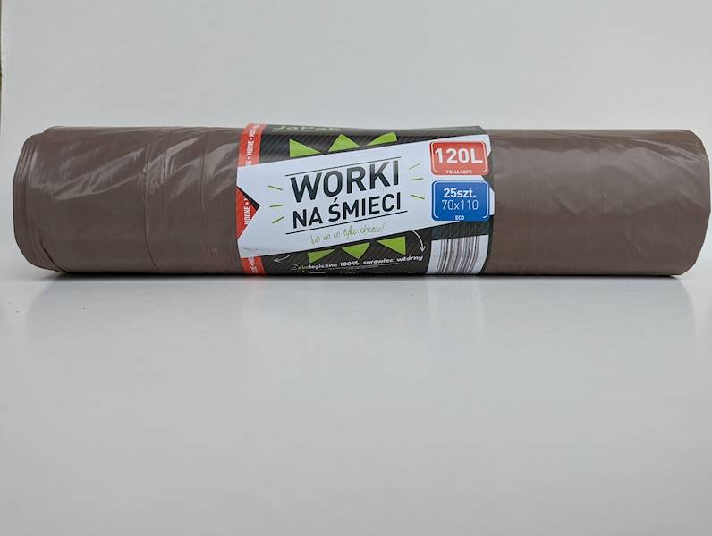 WORKI NA ŚMIECI 120L 70/110 BRĄZOWE Rolka=25szt