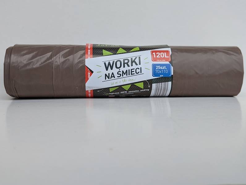 WORKI NA ŚMIECI 120L 70/110 BRĄZOWE Rolka=25szt