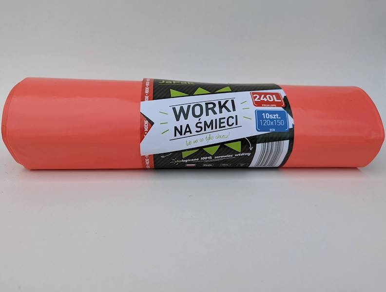WORKI NA ŚMIECI 240L 120X150 CZERWONE R=10szt 