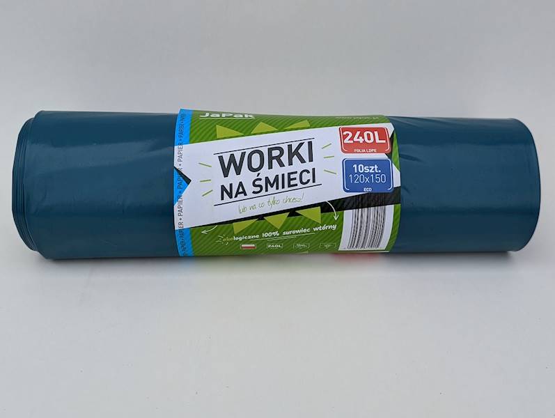 WORKI NA ŚMIECI 240L 120X150 NIEBIESKIE R=10szt 