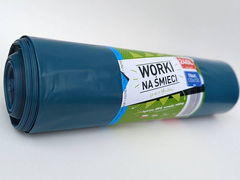 WORKI NA ŚMIECI 240L 120X150 NIEBIESKIE R=10szt 
