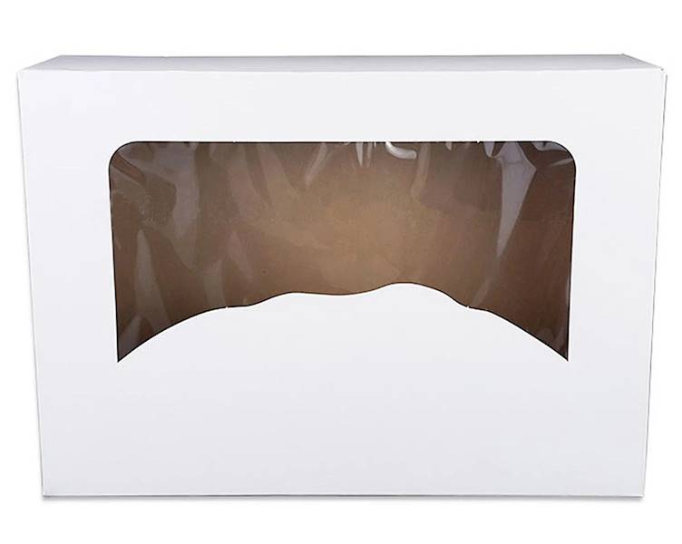 PUDEŁKO NA PĄCZKI BIAŁE OKNO 310x220x80 1SZT OP50