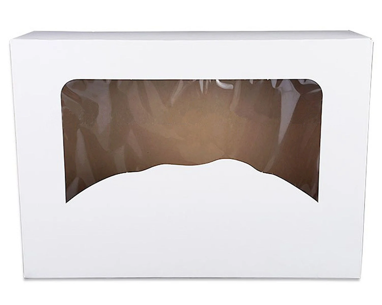 PUDEŁKO NA PĄCZKI BIAŁE OKNO 310x220x80 1SZT OP50