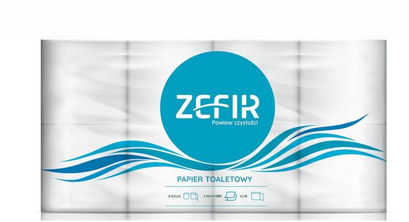 Papier toaletowy ZEFIR 2W 45mb 8szt