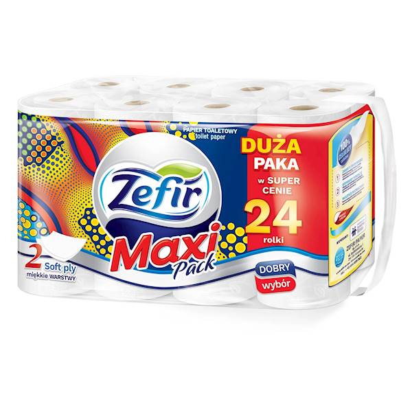 PAPIER TOALETOWY ZEFIR MAXI PACK 2W 24 ROLKI