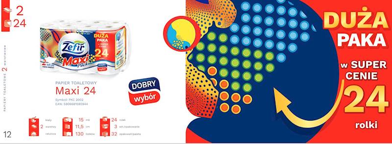 PAPIER TOALETOWY ZEFIR MAXI PACK 2W 24 ROLKI