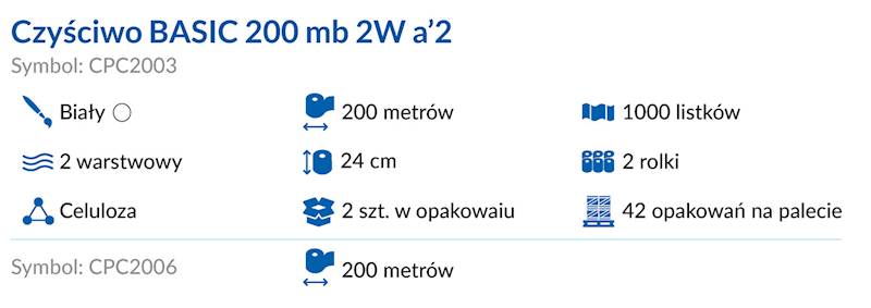 CZYŚCIWO CELULOZA 2-W BASIC 200mb 1szt op=2rolki