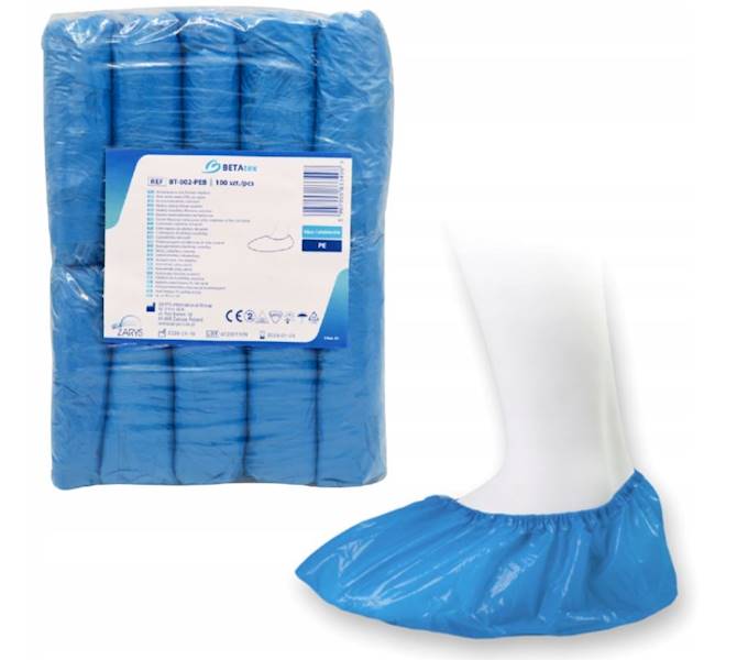 OCHRANIACZE NA BUTY Z FOLI PE NIEBIESKIE 100szt