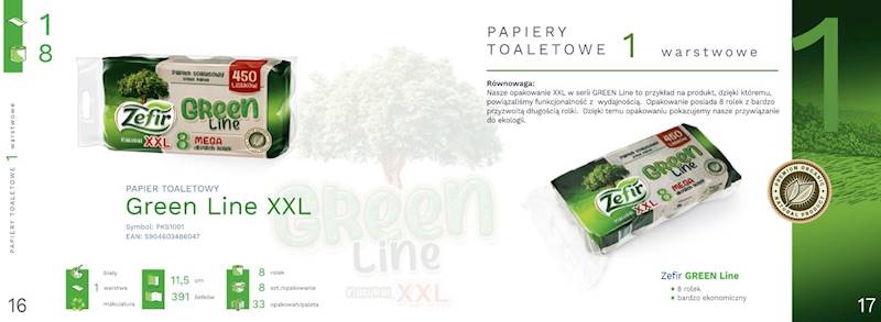 PAPIER TOALETOWY ZEFIR XXL GREEN LINE 8szt