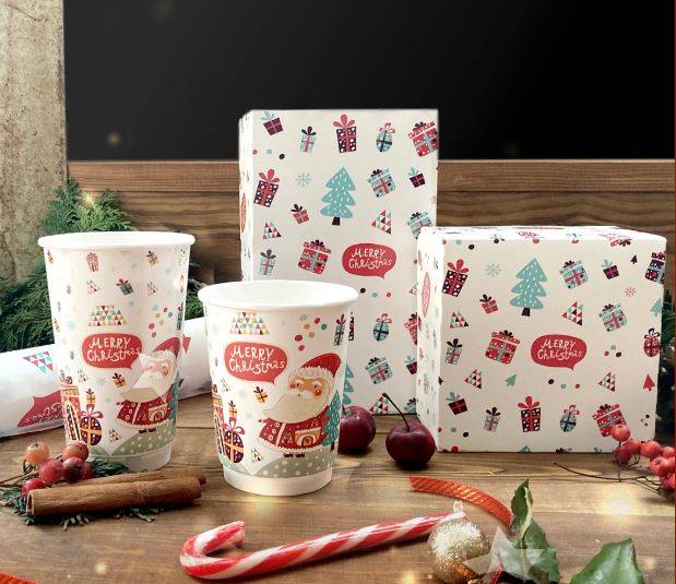 KUBEK ŚWIĄTECZNY PAPIEROWY 300ml FI90 50SZT