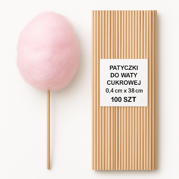 PATYCZKI DO WATY CUKROWEJ 0,4cmx38cm 100SZT