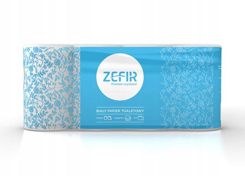 Papier toaletowy ZEFIR 3W 15mb 8szt