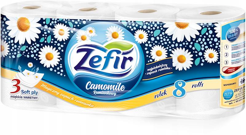 Papier toaletowy ZEFIR 3W 18mb 8szt