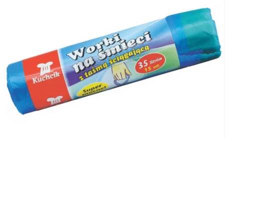 WORKI NA ŚMIECI 35L Z TAŚMĄ NIEBIESKIE 15szt