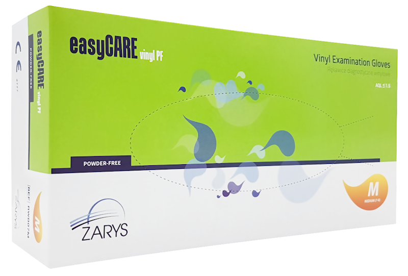 Rękawice winylowe bezpudrowe EasyCare M 100SZT