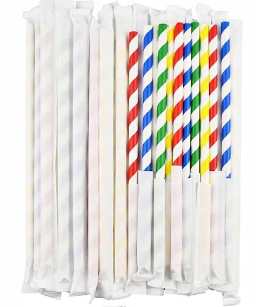 Słomki papierowe higieniczne śr 12mm dł20cm 200szt