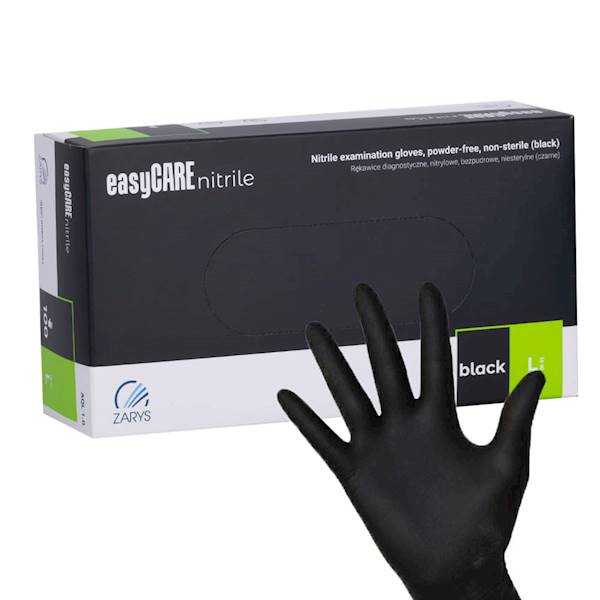 Rękawice nitrylowe easyCARE czarne 100sz. roz. L
