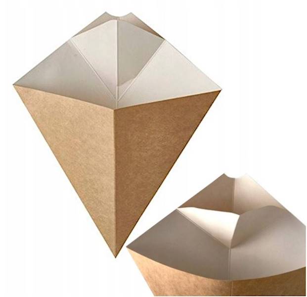 Rożek na frytki kieszonka na sos 17,5x30cm 100szt