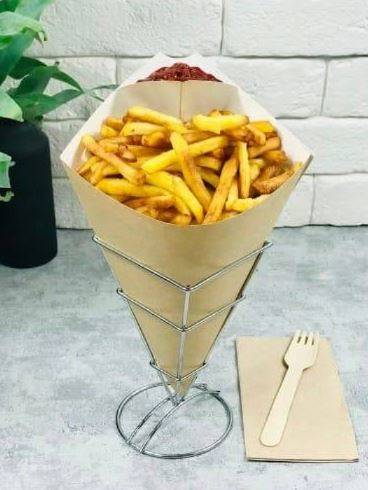 Rożek na frytki kieszonka na sos 17,5x30cm 100szt