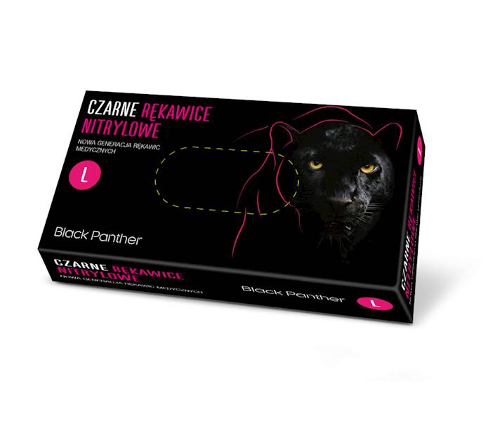 RĘKAWICE NITRYLOWE BLACK PANTHER L 100szt