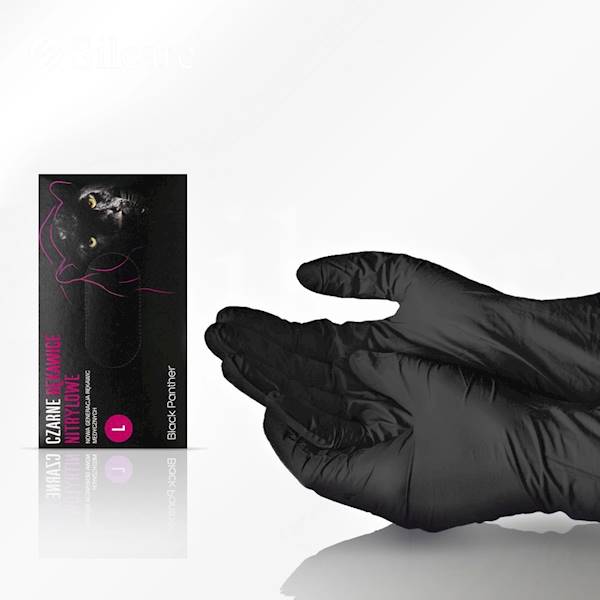 RĘKAWICE NITRYLOWE BLACK PANTHER L 100szt