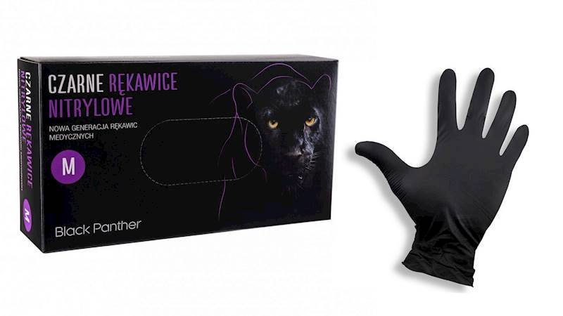 RĘKAWICE NITRYLOWE BLACK PANTHER M 100szt