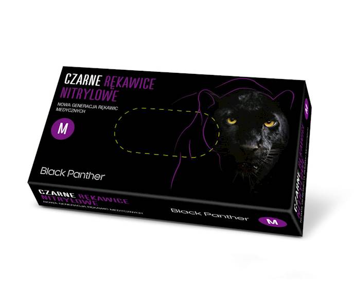 RĘKAWICE NITRYLOWE BLACK PANTHER M 100szt