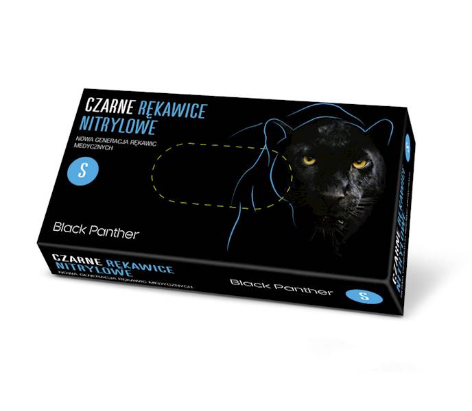 RĘKAWICE NITRYLOWE BLACK PANTHER S 100szt