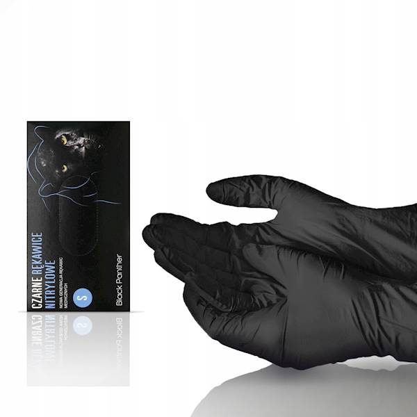 RĘKAWICE NITRYLOWE BLACK PANTHER S 100szt