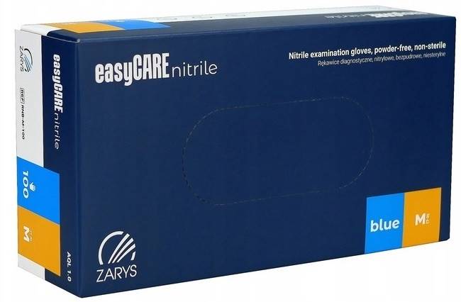 Rękawice nitrylowe easyCARE niebieskie roz, M 100 