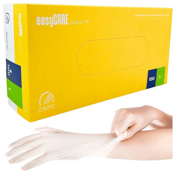 Rękawice lateksowe easyCare 100SZT rom. L
