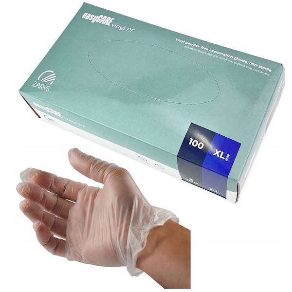 Rękawice winylowe bezpudrowe EasyCare XL 100SZT
