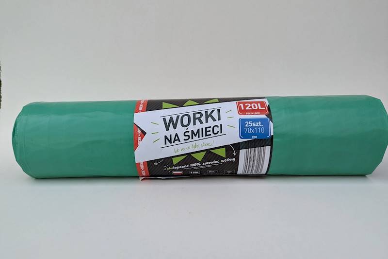 WORKI NA ŚMIECI 120L 70/110 ZIELONE Rolka=25szt