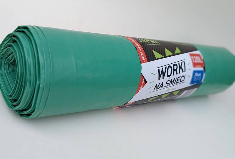 WORKI NA ŚMIECI 120L 70/110 ZIELONE Rolka=25szt