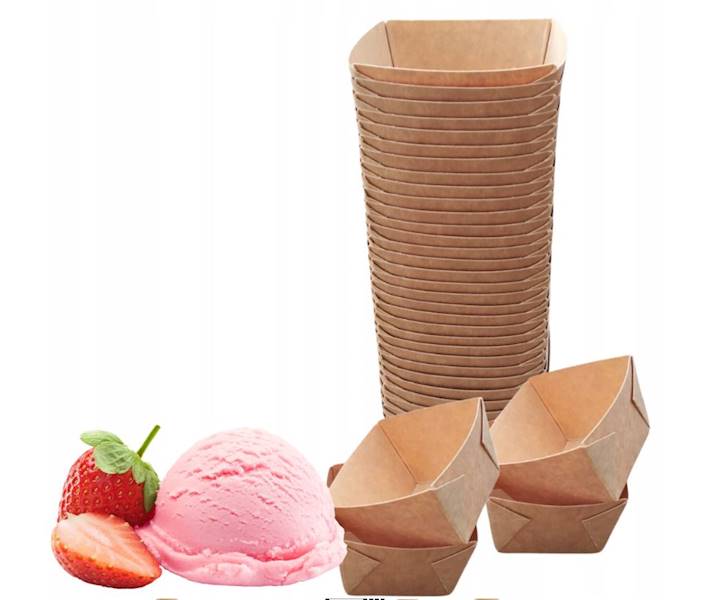 Miseczki na lody 100% papier 130ml 50szt K40