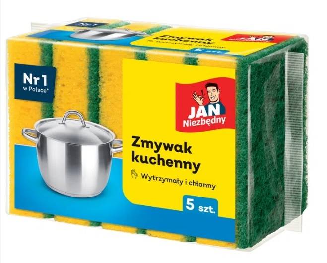 GĄBKA KUCHENNA ZMYWAK 5szt JAN NIEZBĘDNY