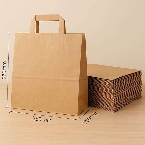 TORBA PAPIEROWA BRĄZ 260/170/270 25szt K250