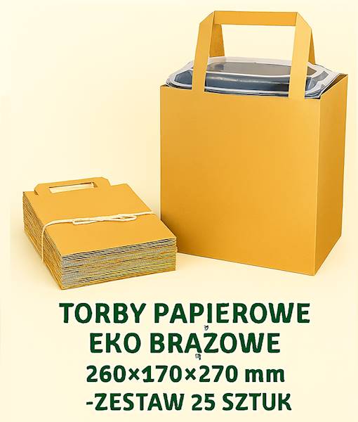 TORBA PAPIEROWA BRĄZ 260/170/270 25szt K250