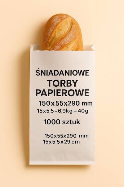 Torba fałdowa biała 15x5,5x29cm 1000SZT