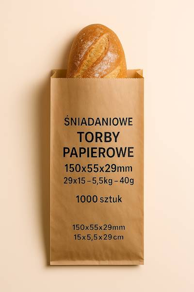 Torba fałdowa brąz 15x5,5x29cm 1000SZT