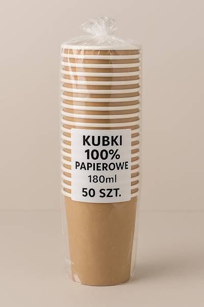Kubek 100% papierowy kraft 180ml FI70 50SZT K20