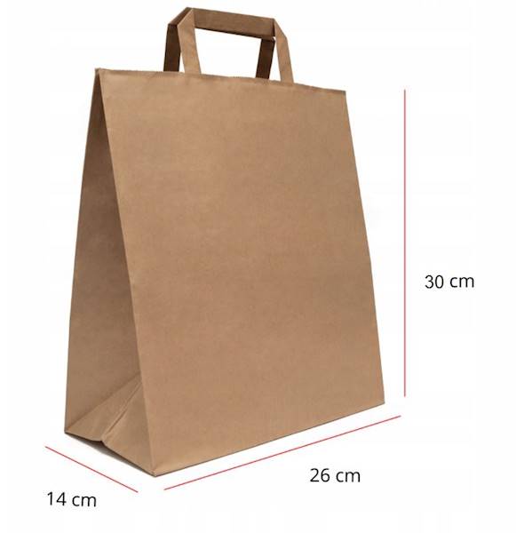 TORBA PAPIEROWA BRĄZ 260/140/300 25szt K250