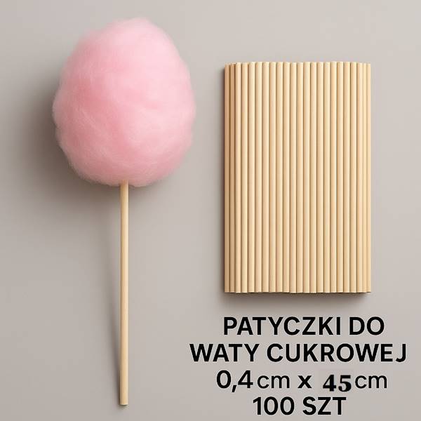 PATYCZKI DO WATY CUKROWEJ 0,4cmx45cm 100SZT