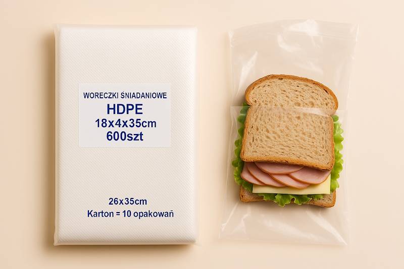 WORECZKI ŚNIADANIOWE HDPE 18x4x35 600szt