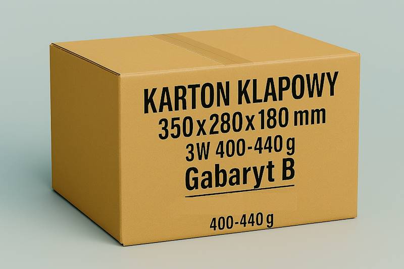 Karton Klapowy 350x280x180 3W 440g 1szt