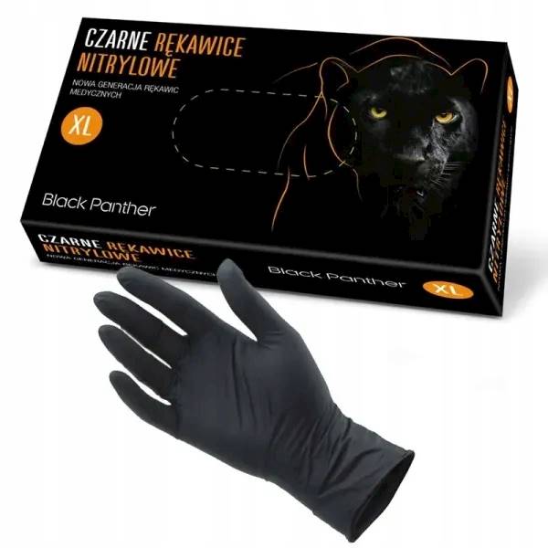 RĘKAWICE NITRYLOWE BLACK PANTHER XL 100szt