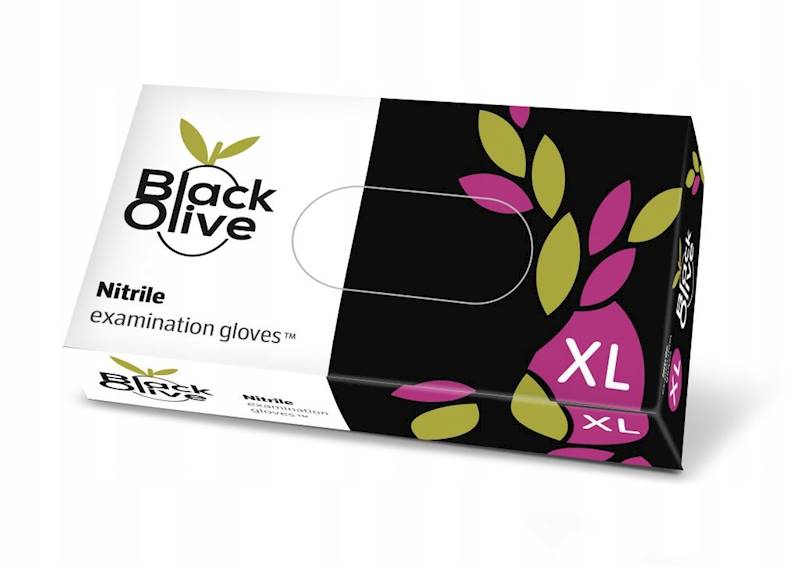 RĘKAWICE NITRYLOWE Black Olive 100sz. roz. XL
