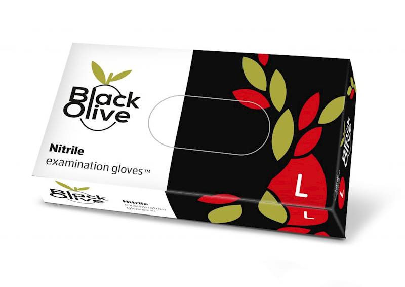 RĘKAWICE NITRYLOWE Black Olive 100sz. roz. L